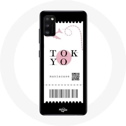 Coque - Samsung - Galaxy A41 - Souple - Noir - Billet d'avion Tokyo Japon