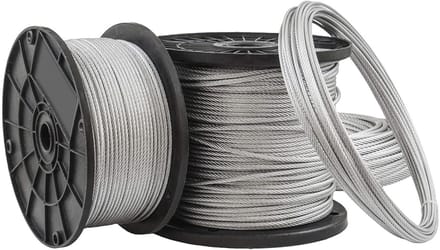 Stalen kabel 50 m 5 mm gegalvaniseerd EN 12385-4 6x7+FC