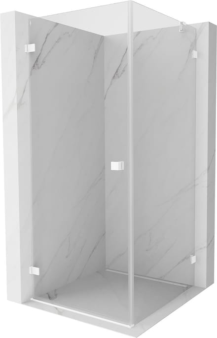 Mexen Lunar-B douchecabine scharnierend links 80 x 80 , transparant, wit - 832-080-080-20-00-L