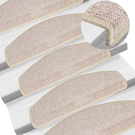Vidaxl Traptredenmatten 15 Stuks. 65X24X4 Cm Taupe Halfcirkelvormig Groot