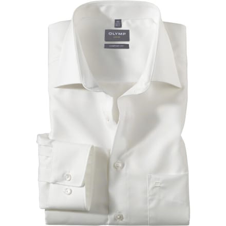 OLYMP Luxor comfort fit overhemd - creme - Strijkvrij - Boordmaat: 40