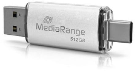 MediaRange MR940-1 USB flash drive 512 GB USB Type-A / USB Type-C 3.2 Gen 1 (3.1 Gen 1) Zilver
