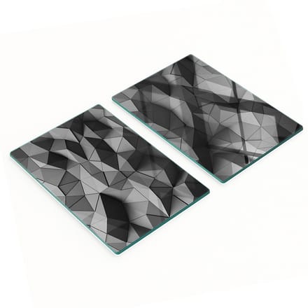 Set van gehard glazen keukenplanken met 3D-afbeeldingen, 2x40x52 cm