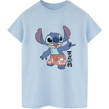 Disney Heren Lilo & Stitch Bermuda Shorts T-shirt (Babyblauw)