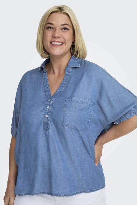 ONLY CARMAKOMA - CARCHARIS LIFE CAP SLEEVE SHIRT PNT - Meisjes - Blouses