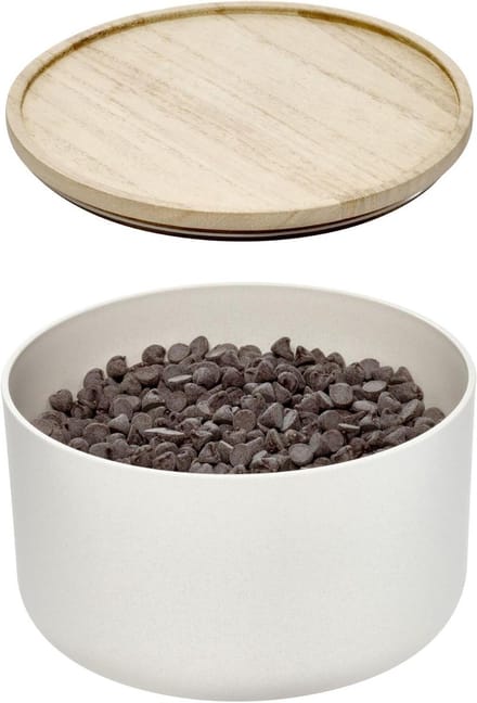 Mengkom met deksel - Keukencontainer - Voedsel bereiden - Gemaakt van gerecycled plastic - 197 cm lengte - Wit/Naturel