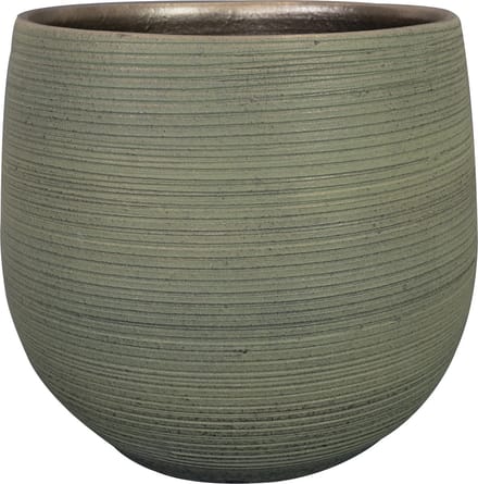 Ter Steege Steege Plantenpot - keramiek - donkergroen - stripes - D36xH32 cm