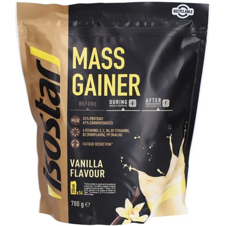 Isostar | Massgainer | Vanille | 14 shakes | 700 gram | Proteïnepoeder & koolhydraten