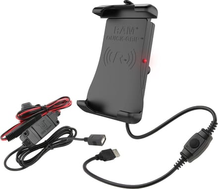 RAM® Quick Grip Wireless Charging Mount + Voeding Ball Size B - Zwart