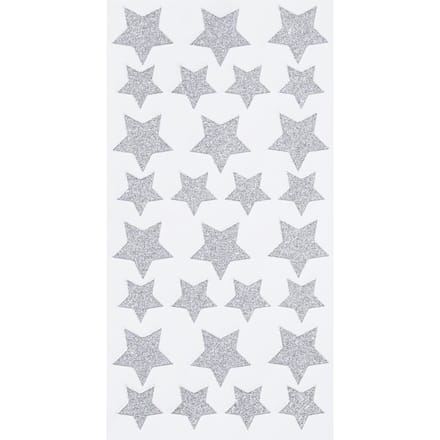 Glittersticker "Sterren" - Zilver