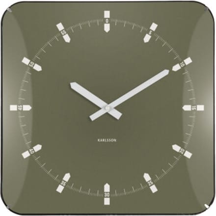 Karlsson wandklok sucinto dome vierkant luxury green