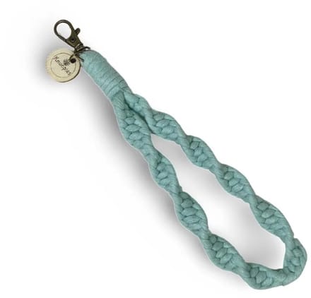 Macramé Pols Keycord - Twist - Turquoise - Katoenkoord - Prijs per Stuk - Inclusief Verzendkosten
