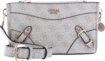 GUESS Schoudertas Didi Mini Double Compartment Top Zip Dove Logo Beige