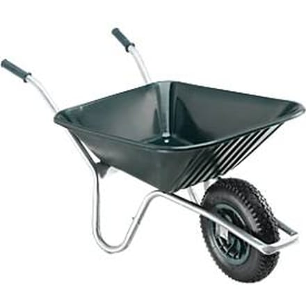 Kruiwagen, 100 liter, 13,5 kg, kunststof bak groen