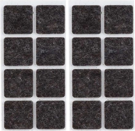 Meubelviltjes - 16x - antislip noppen - 2,5 cm - vierkant - viltglijders