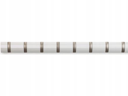 Moderne Wandkapstok Flip 8 Wit - Opvouwbare Haken