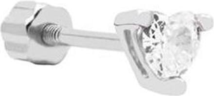 Karma Piercing Zirconia Heart Crystal | Zilver