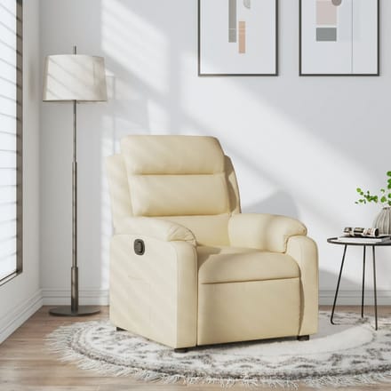vidaXL - Fauteuil - verstelbaar - stof - crèmekleurig
