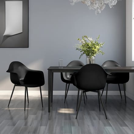 vidaXL - Eetkamerstoelen - 4 - st - PP - zwart