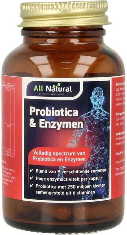 All Natural biotica supplementen & enzymen 60 Vegetarische capsules
