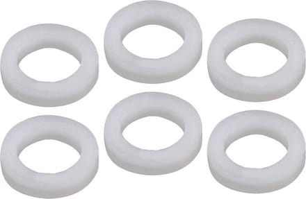 Boston BUTW-01-WH machine head washer, nylon, 1.5mm thickness, outer diam 6.3mm, inner diam 3.9mm, 6pcs
