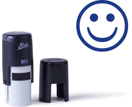 Smiley-stempel | Glimlach | Ø16mm | Blauw