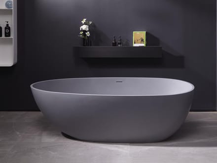 Mawialux vrijstaand bad - Solid surface - 185x86cm - Mat grijs - Izak