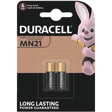 DURACELL® batterijen MN21 V23GA, spanning 12 V, capaciteit 33 mAh, alkaline, 2 stuks