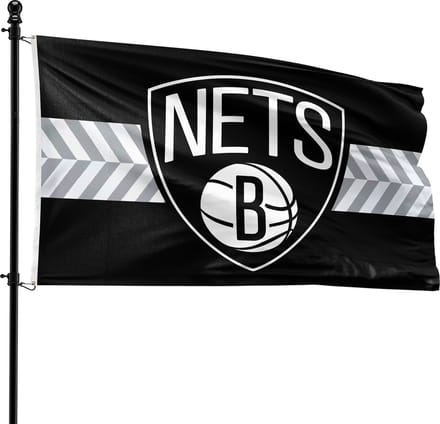 VlagDirect - Brooklyn Nets vlag - Brooklyn Nets basketbalteam vlag - 90 x 150 cm.