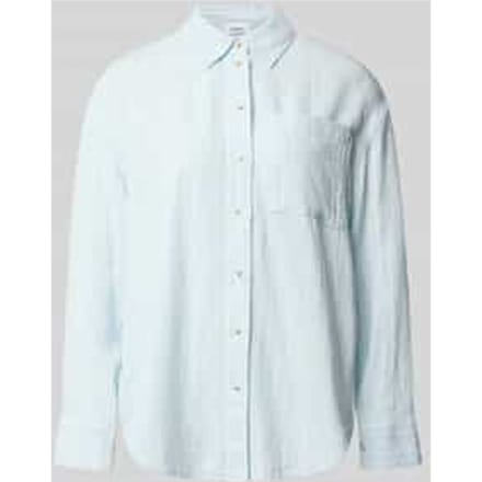 relaxed fit blouse met lange mouwen van mix van linnen en viscose