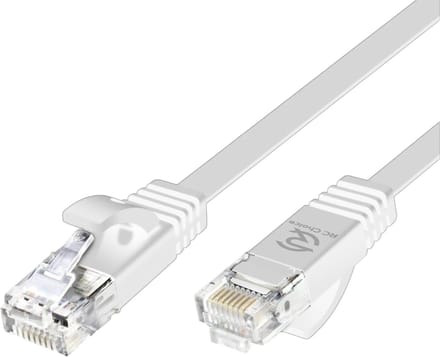 Internetkabel - CAT6 Ethernet Netwerk tot 1000Mbps - RJ45 Platte UTP Kabel - Wit - 1 Meter