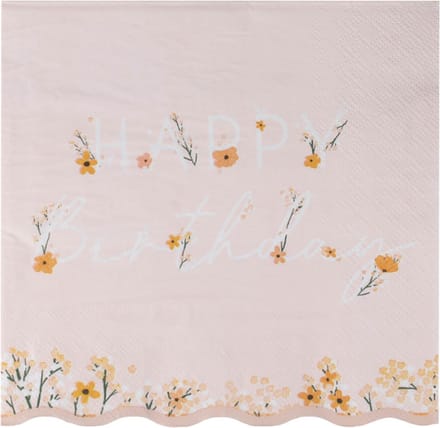 'Happy Birthday' - Pastel & Bloemen
