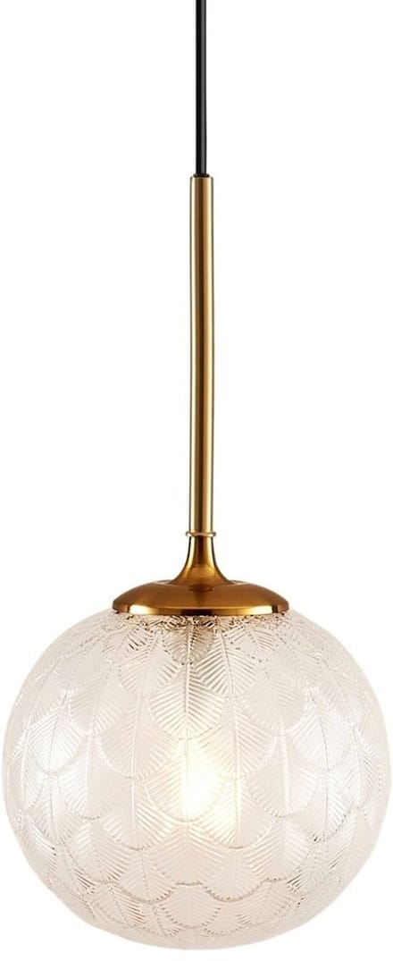 Kosilum - Aquila - Hanglamp - Transparant en goud - Metaal en glas