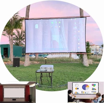 Projectiescherm - Film Scherm - Thuisbioscoop Creëren - Kreukvrij Polyester - 100 inch - Wit
