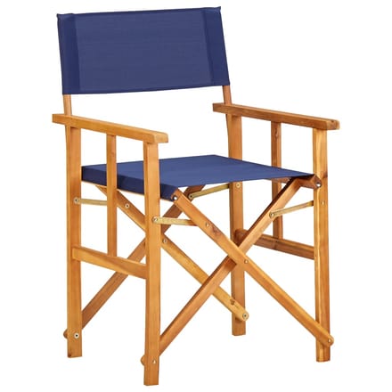 vidaXL - Regisseursstoel - massief - acaciahout - blauw
