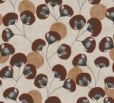 WATERLELIE BEHANG | Abstract bladmotief - Meerkleurig Bruin - A.S. Création Nordic Feeling