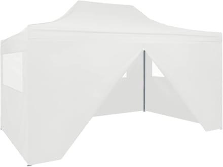 Feesttent - Tuin Overkapping - Buitenfeesten - Waterdicht UV Beschermend - 3 x 4.5 Meter - Wit