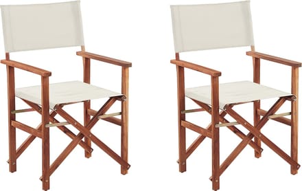 CINE - Tuinstoel set van 2 - Donkerbruin/Wit - Polyester