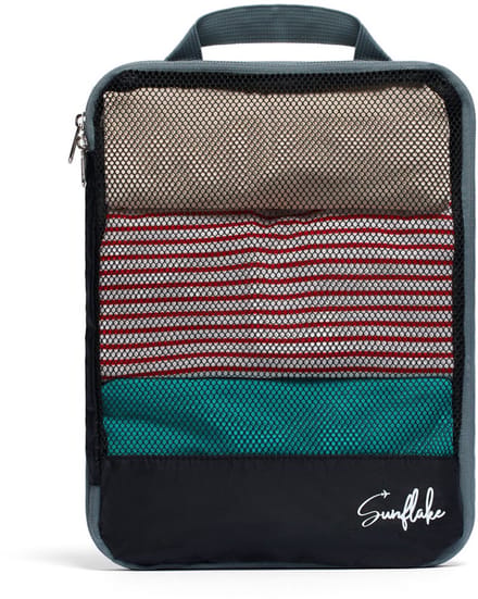 Packing Cube met Compressierits - Losse Compressie Cube - M - Mesh Zwart | Sunflake