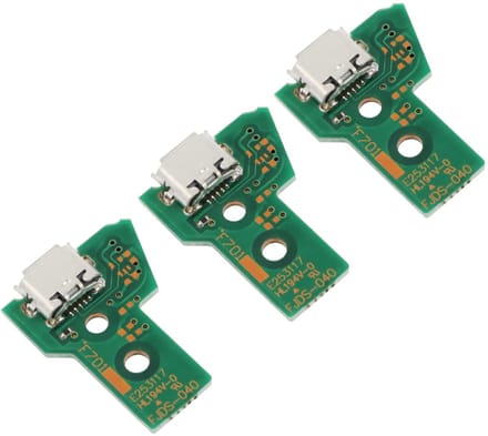 Golden crown - JDS-040 oplaadaansluiting - USB oplaadbus - Vervangingsonderdeel - Groen - Compatibel met PS4 Pro controller - 3 stuks