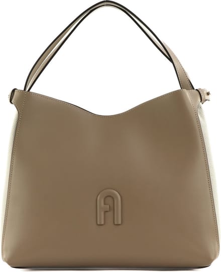 FURLA Leren Schoudertas Primula Hobo Greige Lichtbruin