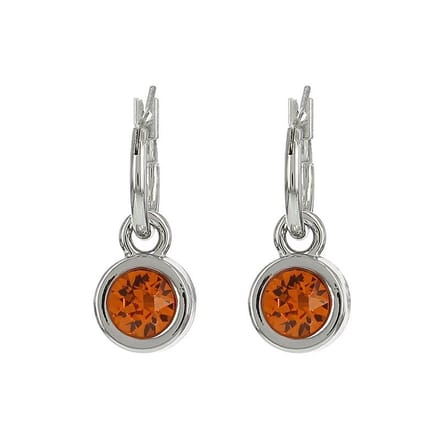 Biba Oorhangers zilver met steen Tangerine