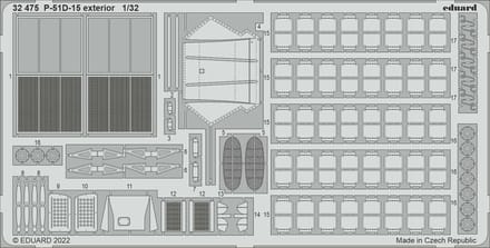 Eduard Modelbouwdecoratie - 32475 Exterior for P-51D-15 - Photo-etch