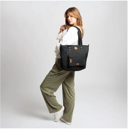 Cabaia Tote Bag Essentials Grote Schoudertas rPet - Zwart