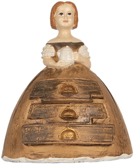 Clayre & Eef Decoratie Beeld Vrouw 16x11x20 cm Bruin Kunststof