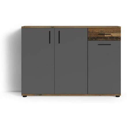 BYLIVING Ladekast Jakob (Antraciet/oud hout)