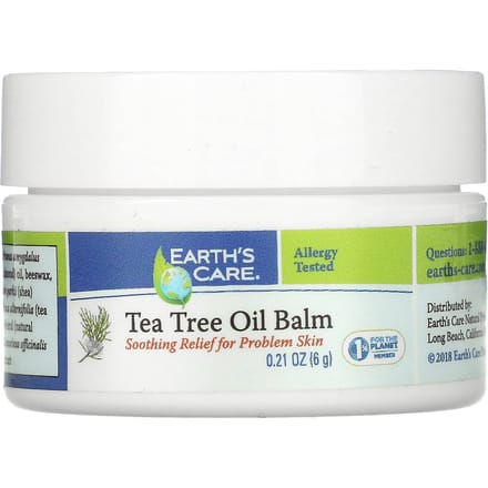 Earth's Care, Tea Tree Oil Balm, 0.12 oz (3.4 g) blue