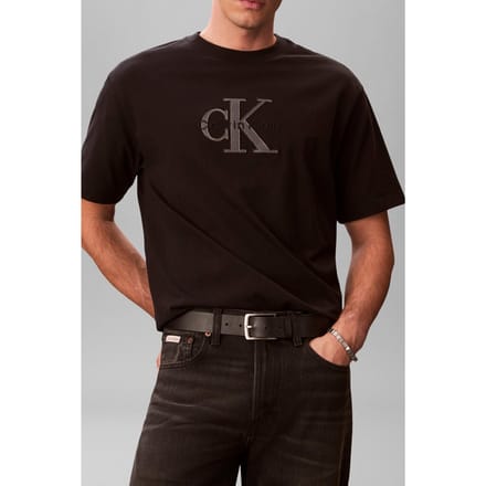 Calvin Klein Ss 16s Elevated Mono Tee Black Taglia: M | Magliette basic Outlet | Uomo | Nero