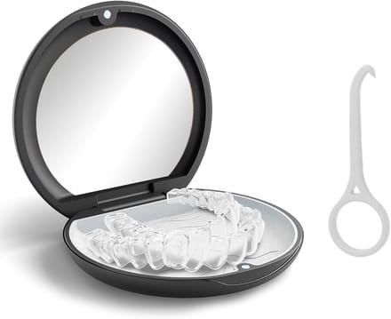 Draagbare Orthodontische Prothesedoos met Spiegel - Ideaal voor Beugels en Mondbeschermers