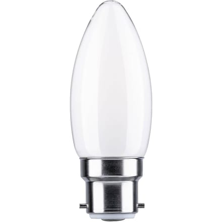 Standaard 230 V LED kaars B22d 470lm 4,7W 2700K Opaal